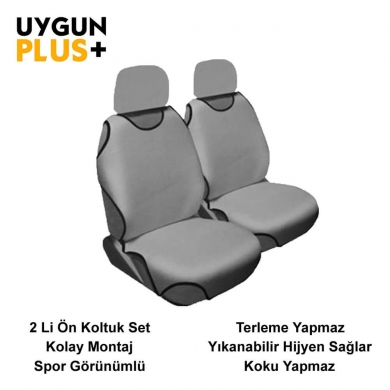 Atlet Kılıf Oto Koltuk Kılıfı Atlet Ön Koltuk 2 li Set Gri