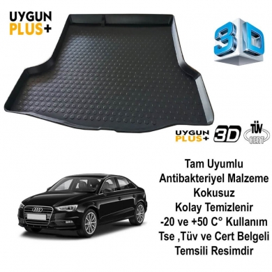 Audi A3 Sedan 2013 Sonrası 3D Bagaj Havuzu UygunPLUS